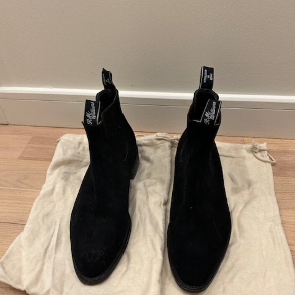 R.M. Williams Black Suede Chelsea Boots (Size US 11)